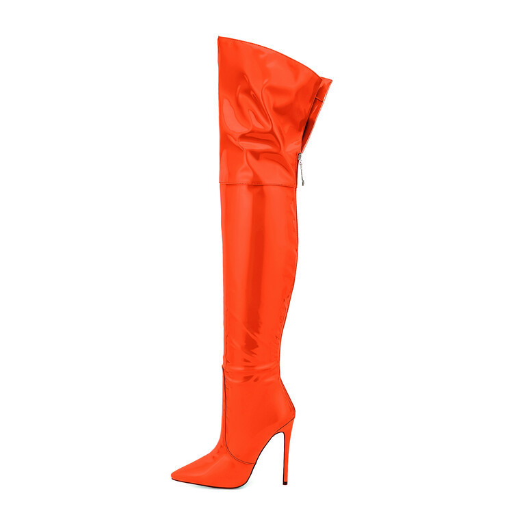 European and American Cross-Border Export Spring & Fall Pointed Toe Over-The-Knee Boots with Rear Zipper Catwalk Fashion Pole Dance Performance Thigh Boots for Women