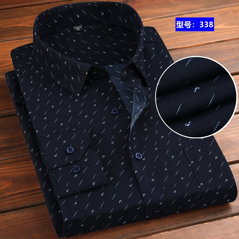 Shirt, for middle-aged man, floral print, Korean style