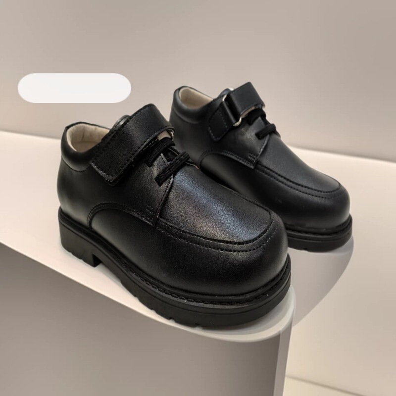 British Style Boys' Loafers, First-Layer Cowhide, Velcro Soft-Soled School Shoes, Spring and Autumn Models, Wenzhou In-Stock 2026 Spring British Style Boys' Loafers, First-Layer Cowhide, Velcro Soft-Soled School Shoes, Spring and Autumn Models, Wenzhou In-Stock 2026 Spring