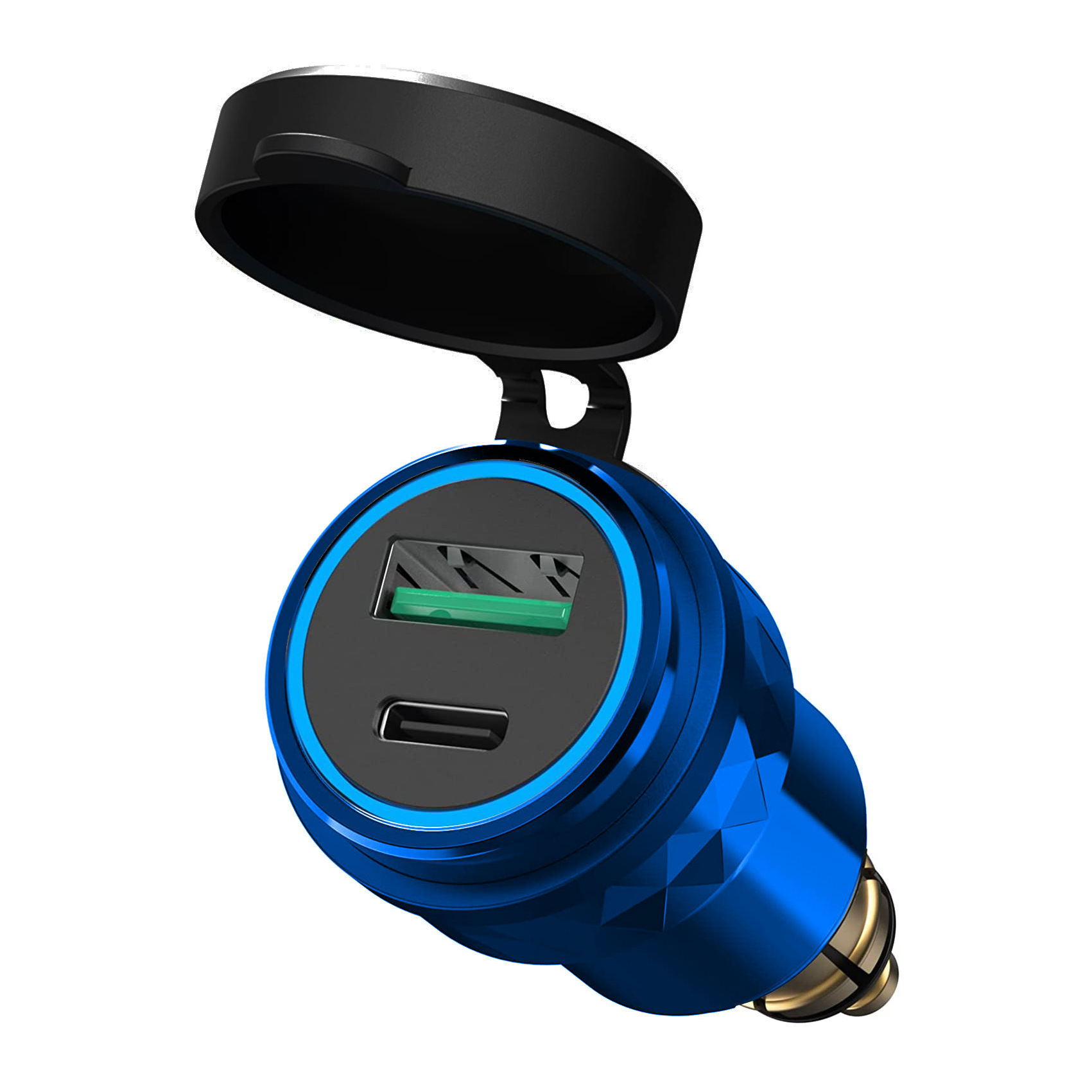 Motocicleta modificada enchufe de carga estándar europeo USB cargador de teléfono móvil aleación de aluminio QC3.0 PD Qualcomm carga rápida