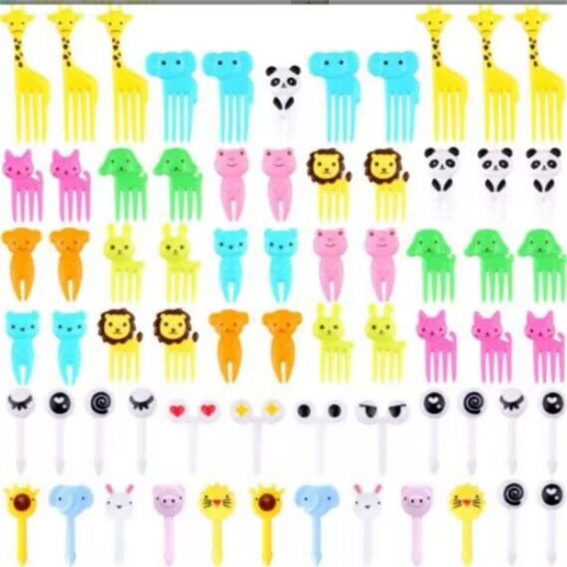 Japón hogar dibujos animados horquilla de fruta creativa para niños animales lindos horquilla de fruta de plástico set Bento stick