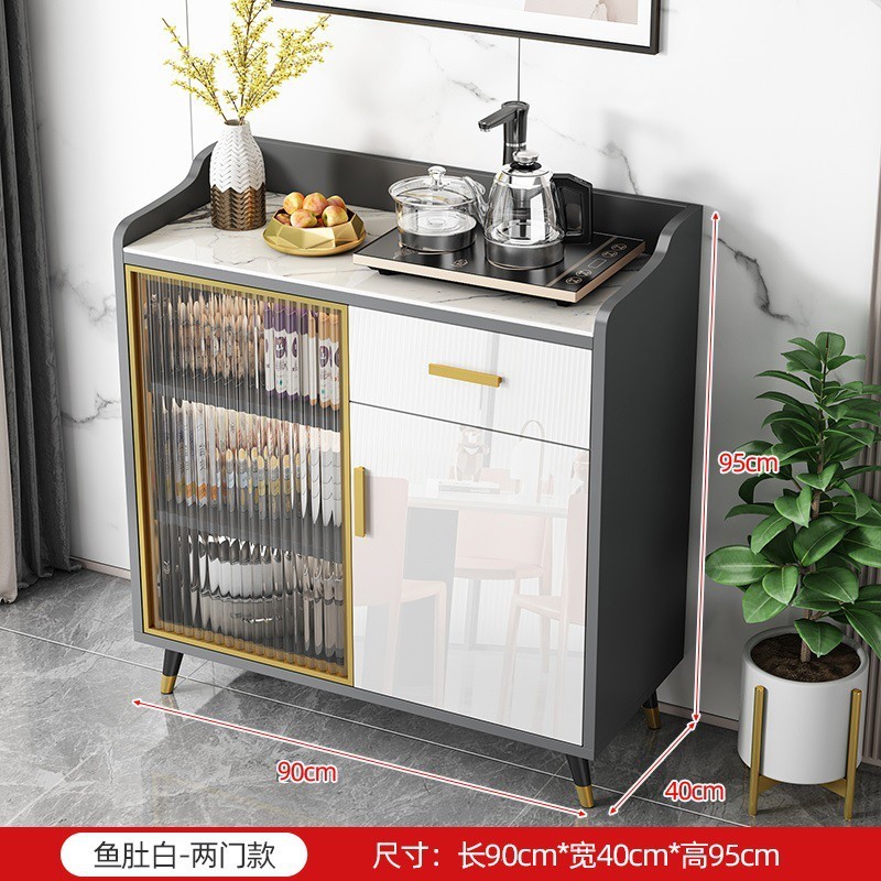 岩板餐边简约客厅小户型储物纳玻璃门实木餐厅玄关茶水|undefined