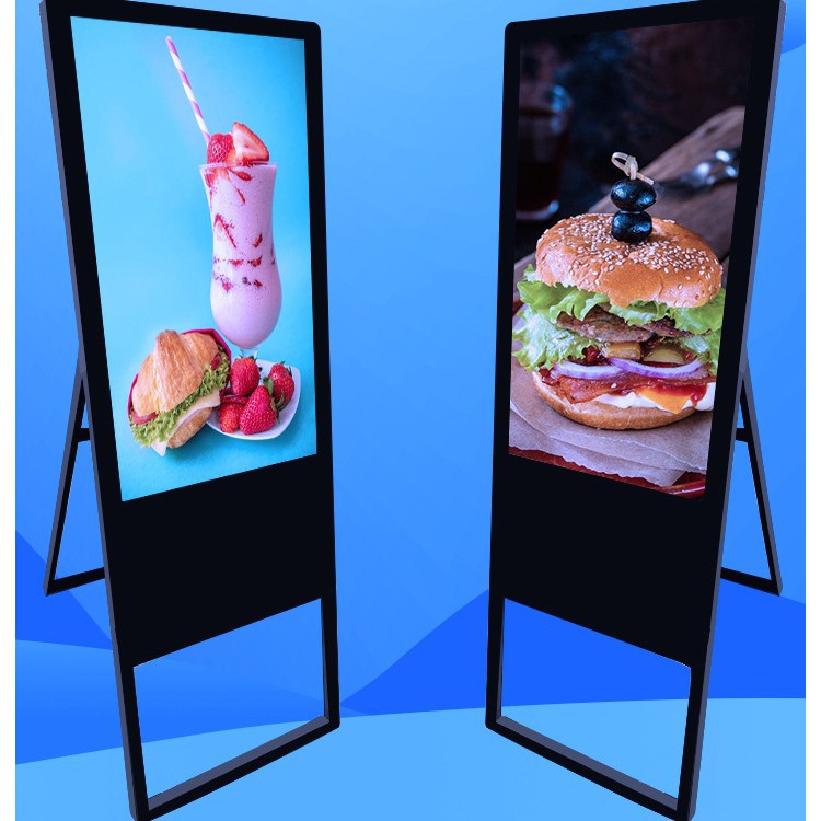 电子下空水牌一体机广告机商场酒店led可移动一体机32寸落地式