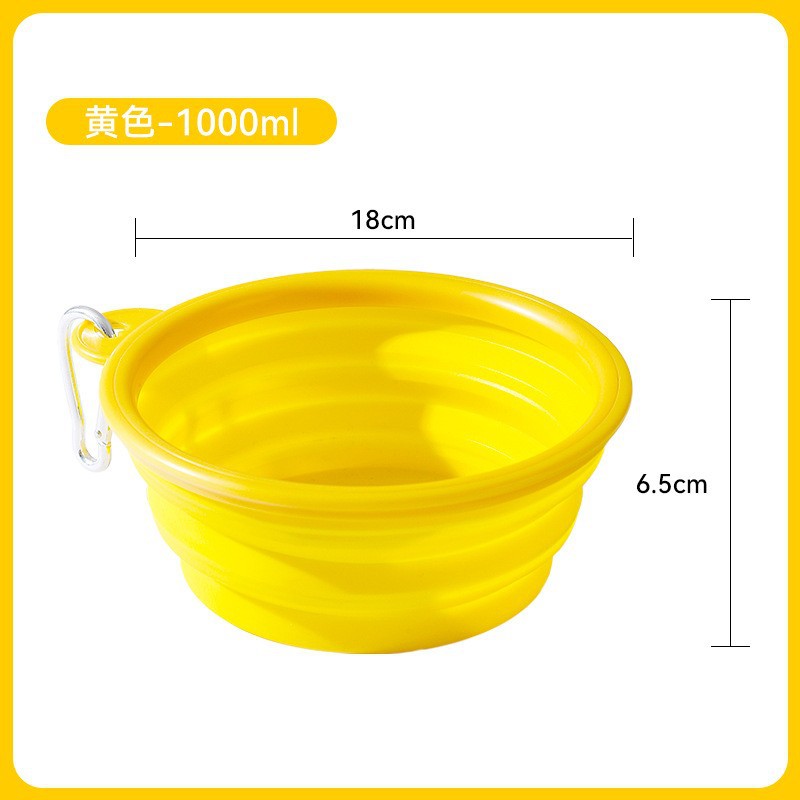 Taza de agua de silicona de compresión plegable al aire libre para perros, tazón de acompañamiento conveniente para caminar con perros, botella de agua para mascotas, agua potable y alimentos