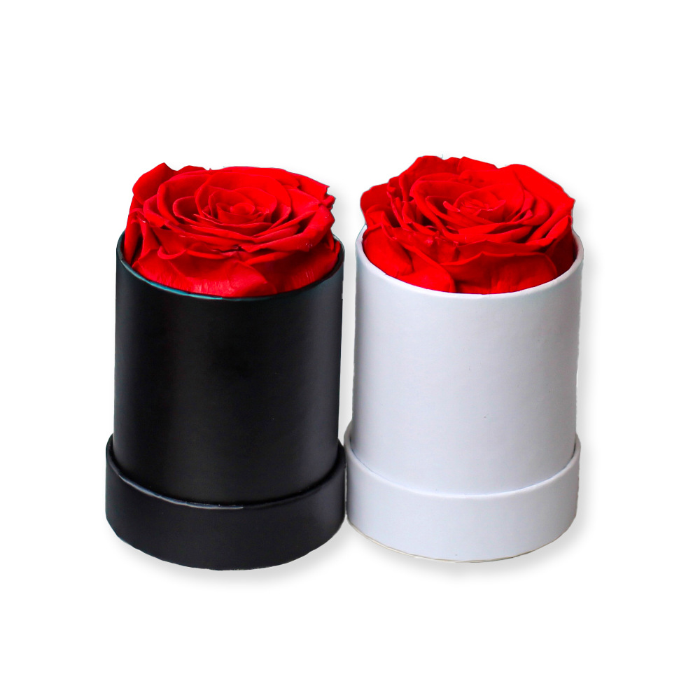 Transfronterizos flores de inmortalidad redondas un solo abrazo barril de regalo de San Valentín rosas amazonas regalo del día de la madre