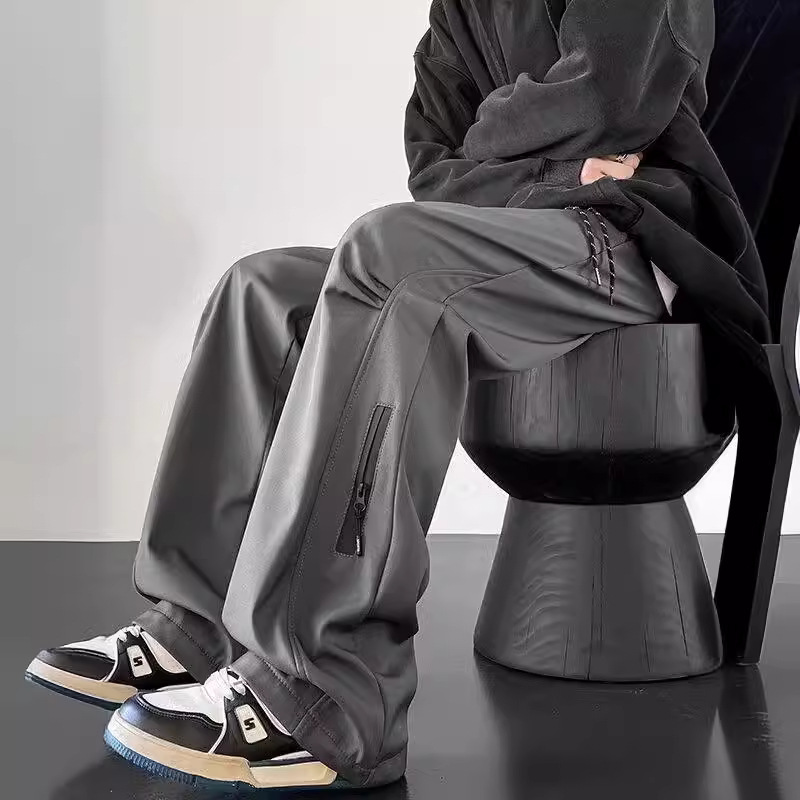 Charge pants men's American-style high street autumn and winter fleece-lined overalls warm waterproof zipper hiking pants