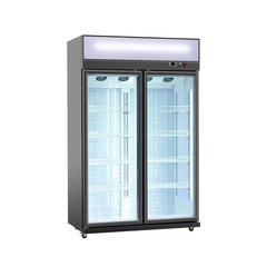 Commercial upright freezer, supermarket large-capacity upright display cabinet, two-door frost-free refrigerated cabinet, beverage cabinet, bar cabinet