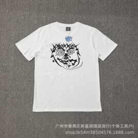 跨境外贸小众潮牌ADWYSD太阳卷短袖T恤街头嘻哈宽松情侣打底衫男