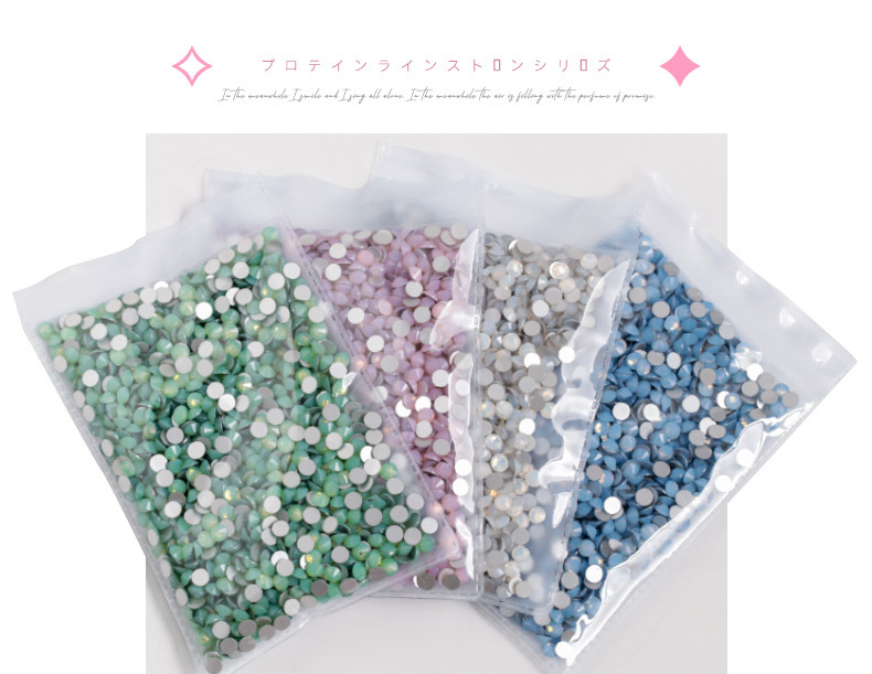 平底圆形国贸A钻 蛋白AB彩玻璃水钻 diy美甲贴钻 服饰手机壳美容详情图2