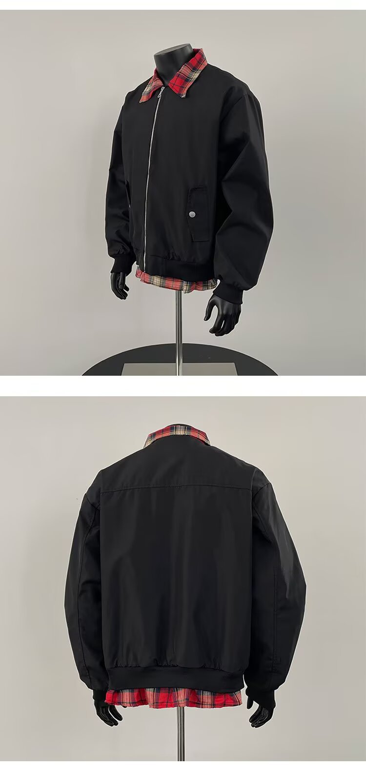 Men's Old Qian Style Colour Block Flight Jacket For Autumn_voghion.com