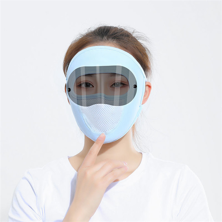 Máscara de Sol de verano con lente de seda de hielo protección UV cara completa máscara protectora gafas Máscara ajustable image 4
