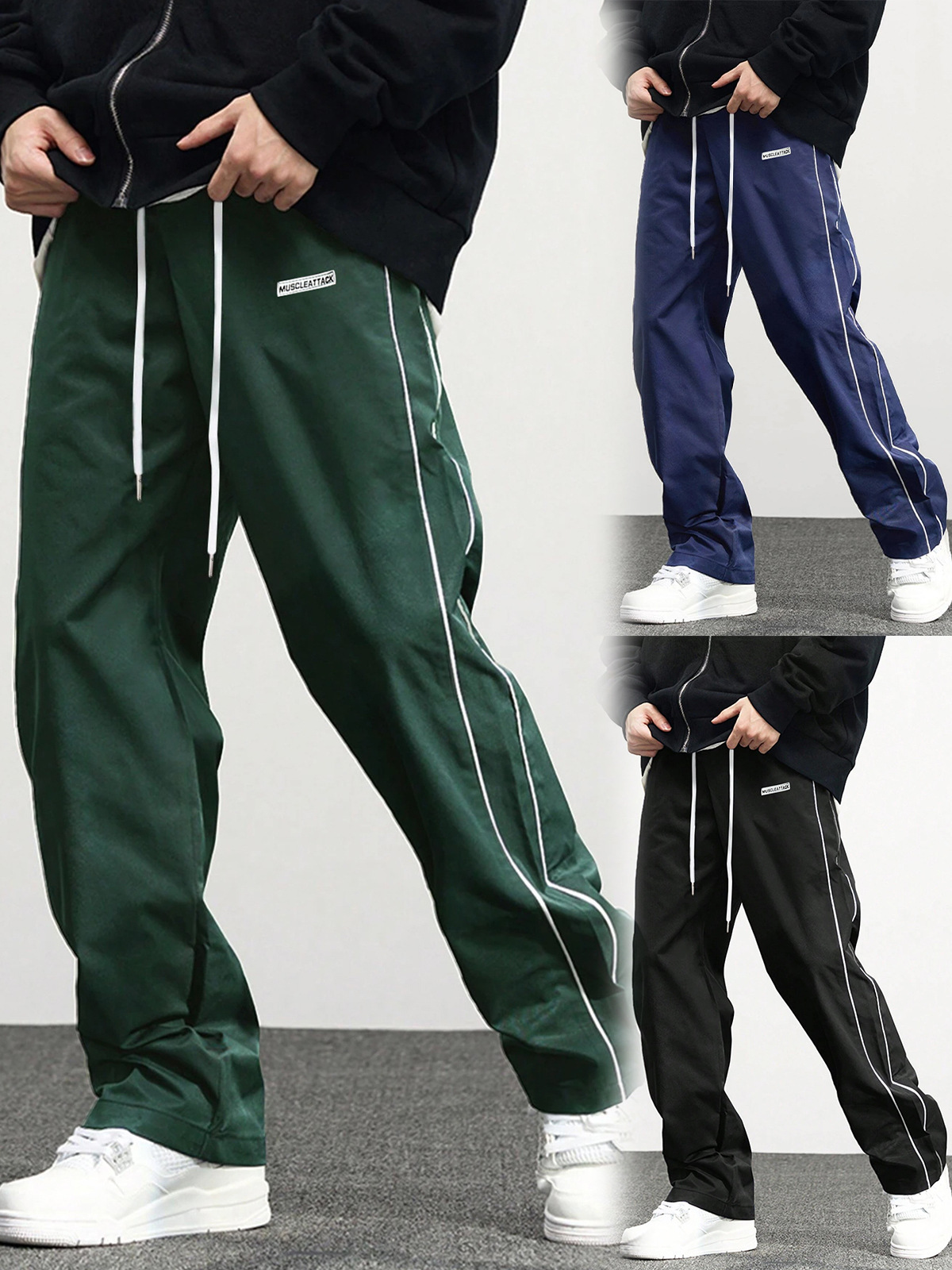 Men's Casual Jogger Pants Retro Style High Street Fashion Trousers_voghion.com