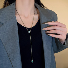 镶钻银色蛇形竹节金属项链蛇年时尚气质锁骨链轻奢高级感项饰配饰