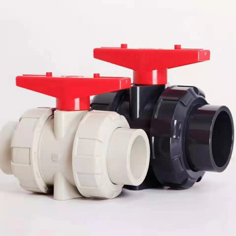 活接球阀PPH  PP双活接球阀 米黄色管件PPH管件 厂家直销