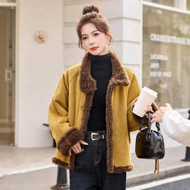 皮毛一体外套女2025冬季加厚加绒高级感时尚洋气宽松减龄显瘦上衣