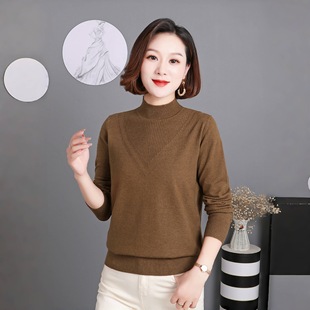 Autumn and Winter New Twist Half Turtleneck Pullover Knitwear, Feminine and Fashionable Bottoming Knitwear, Versatile Commuter Knitwear