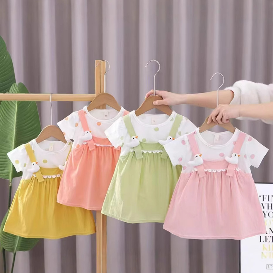 Girls' Summer Dress Short-sleeved dress New Fashionable Fashionable Baby Girl Sweet Princess Dress Little Girl Trendy Dress