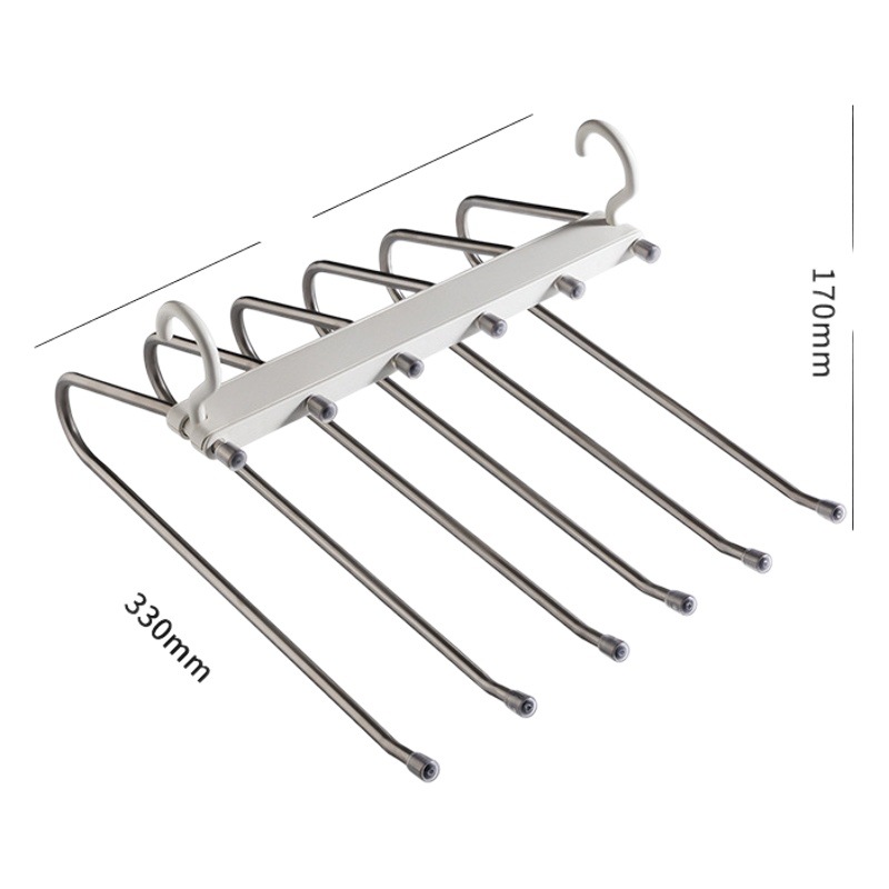 Fábrica al por mayor de acero inoxidable percha antideslizante pantalones rack engrosado hogar plegable tienda de ropa pantalones clip sin costuras niños
