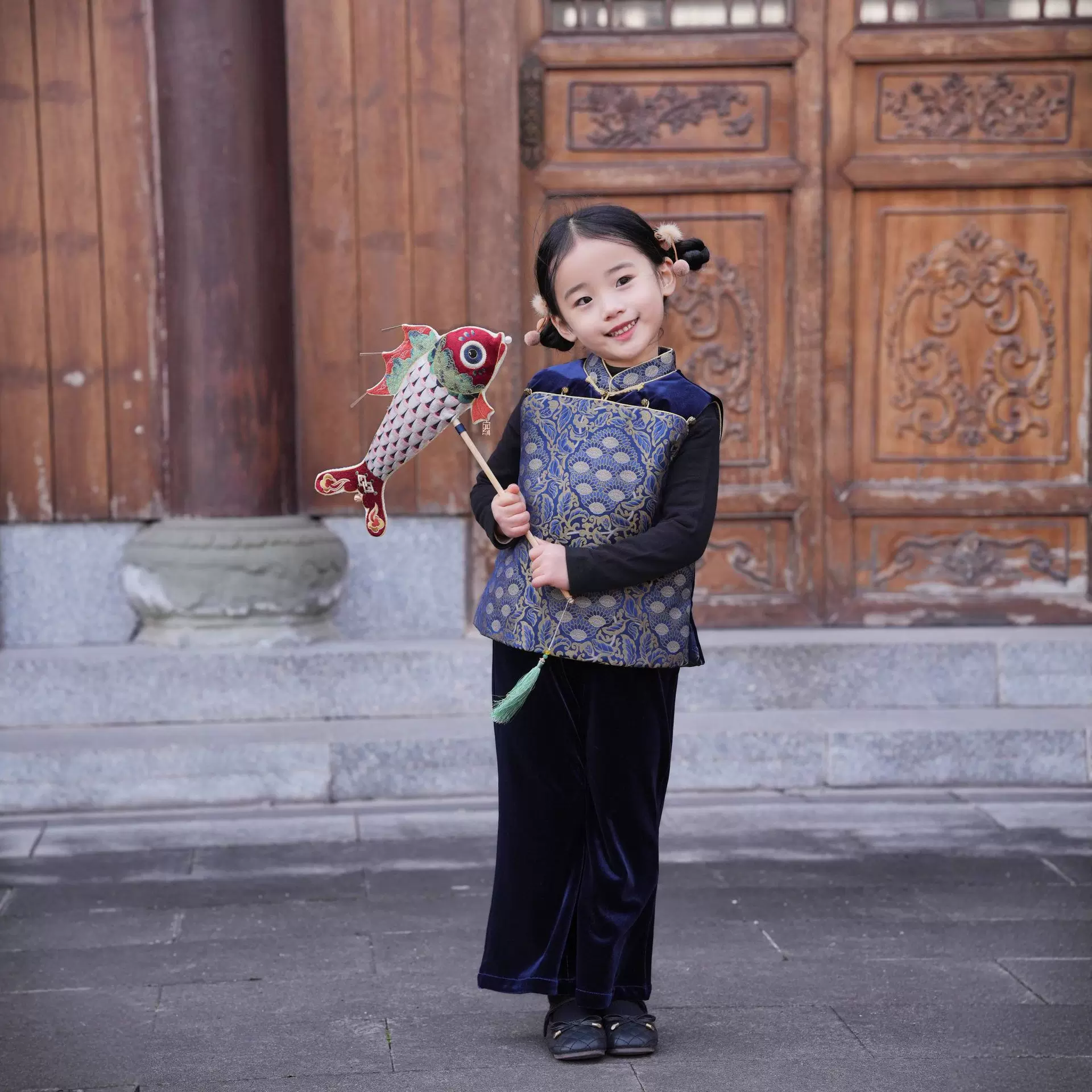 心若菩提男童马甲女童背心旗袍裙宝宝新年装国风兄妹拜年服姐妹装