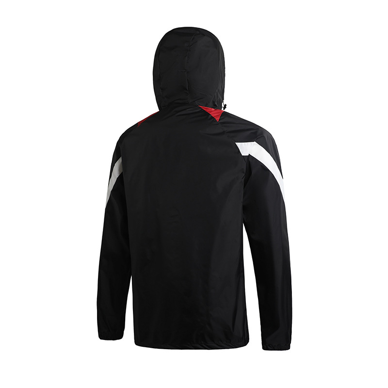 Nuevos deportes al aire libre abrigo de entrenamiento de fútbol a prueba de viento impermeable hombres y mujeres deportivos encapuchados abrigo de compra grupal
