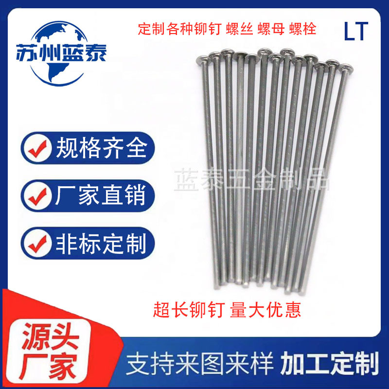 平头长铆钉五金配件加长铆钉转子铆钉新能源汽车电机铆钉苏州蓝泰