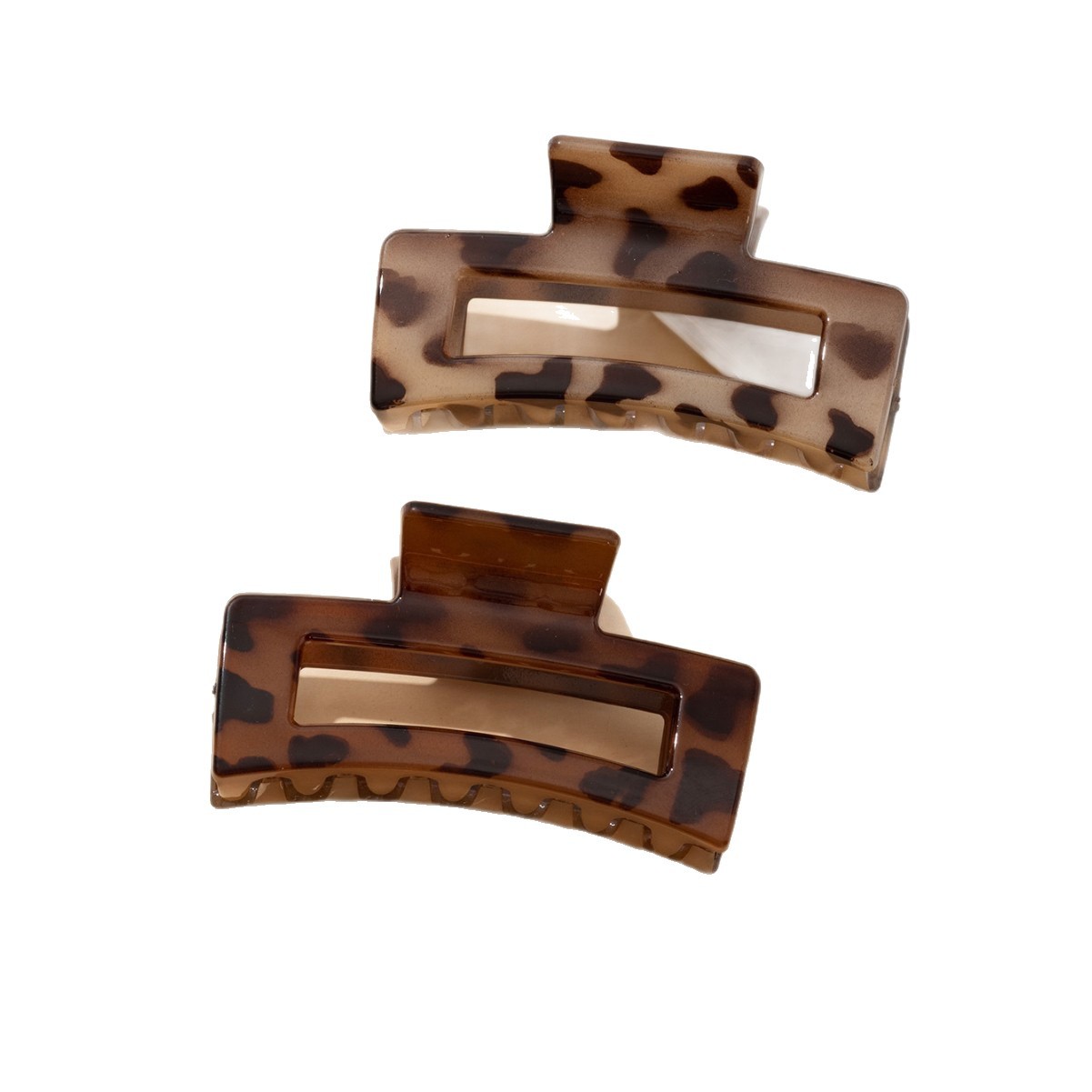 Leopard Print Shark Claw Clip For Updos Elegant Hair Accessory_voghion.com