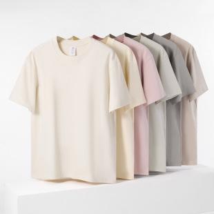 Three Sea Whale | Shake the sound of 230 grams of heavy short sleeve T-shirt men and women cotton spring and summer pure white loose tide brand half sleeve