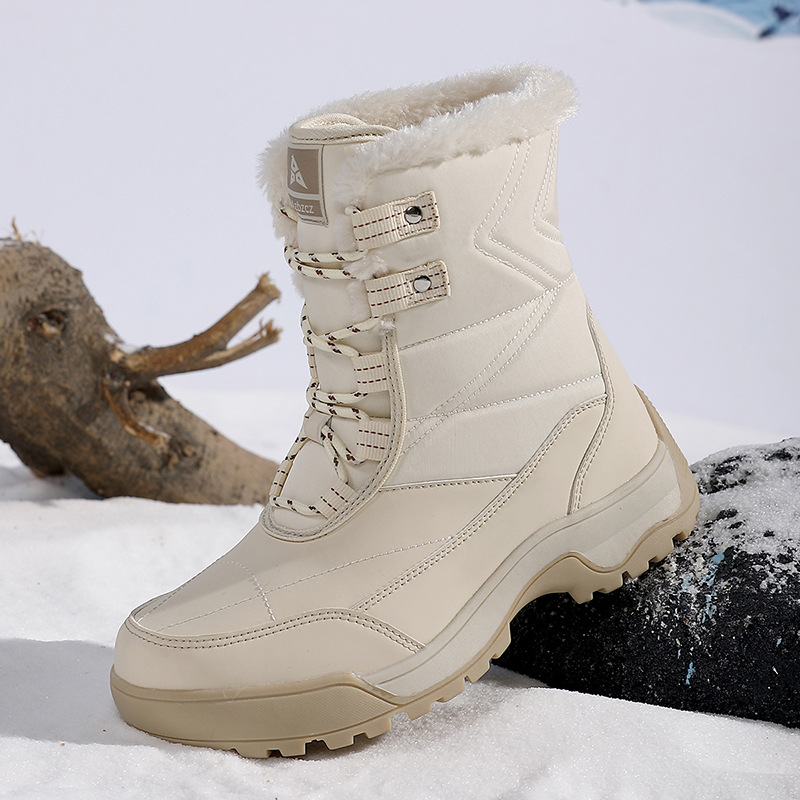 Cross-Border Foreign Trade Winter Fleece-Lined Thickened Snow Boots Outdoor Non-Slip Waterproof Warm Sports Cotton Shoes Direct from the Manufacturer