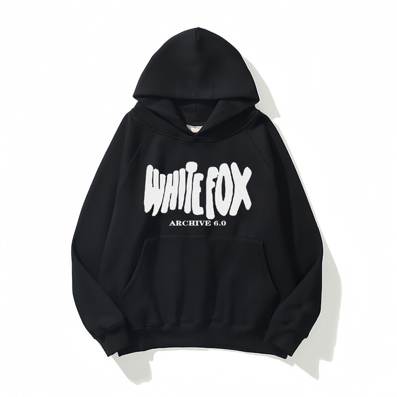 Cross-Border New European and American Women's Hooded Sweatshirt Double-Layer Hooded Sweatshirt White Fox6 Season Men's and Women's Hooded Sweatshirt