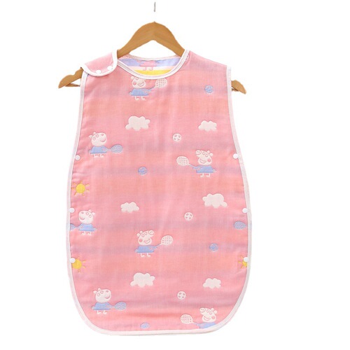 竹棉睡袋睡袋六层纱布婴儿夏季薄款无袖春秋宝宝护肚子防踢被超市