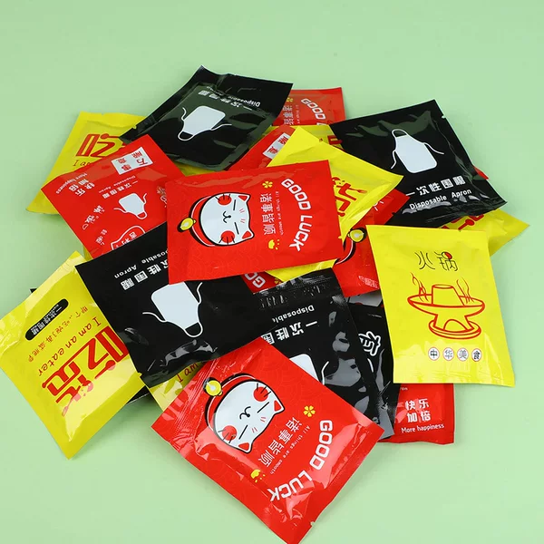 Thickened Disposable Plastic Aprons, Individually Packaged, for Adults, Anti-Stain, for Hot Pot and Catering, Wholesale, Custom Logo
