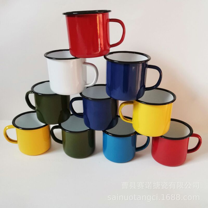 Colorful Enamel Cup, Nostalgic Cup, Thickened Enamel Iron Cup, Simple Coffee Cup, Office Cup, Tea Mug