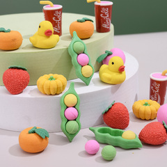 Fruit and vegetable eraser for children, primary school students, creative and cute, kindergarten starts summer season stationery rewards wholesale