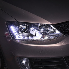 适用于适用12-18款速腾大灯总成LED欧版泪眼日行灯改装激光透镜大