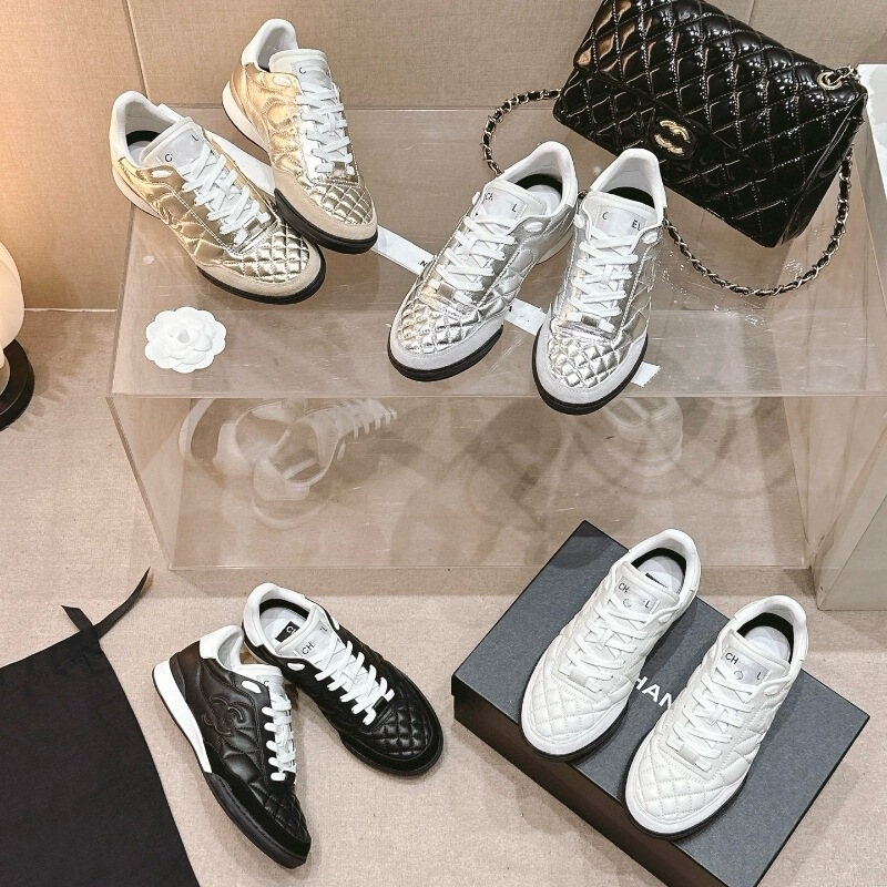 Xiaoxiang 2024 Spring and Summer New Arrival Diamond Pattern Sheepskin sneaker Silver Horn King Sneakers Rhombic Baseball Shoes