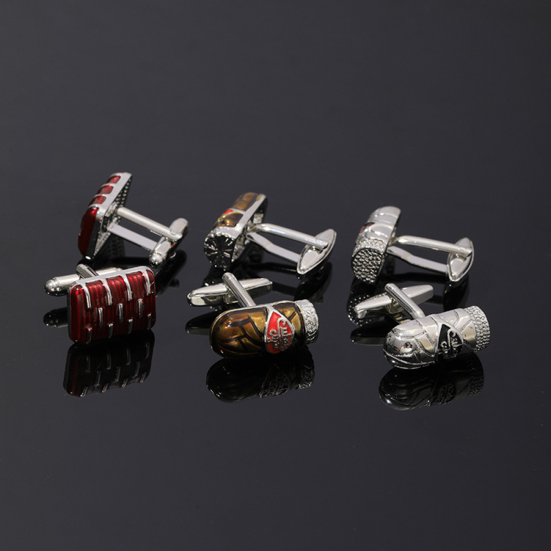 European and American New Fun Cigar Shape French Cufflinks Baking Paint Technology Business Casual Cuff Nail Factory in stock