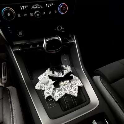 Car Seat Belt Shoulder Protector, Comfortable and Breathable, Anti-Strangle Protection for Long-Distance Use, Shoulder and Neck Safety Belt, Car Interior Supplies (Seat belt shoulder pad) - gear-handle-cover-black-small-fragrant-lace-decoration