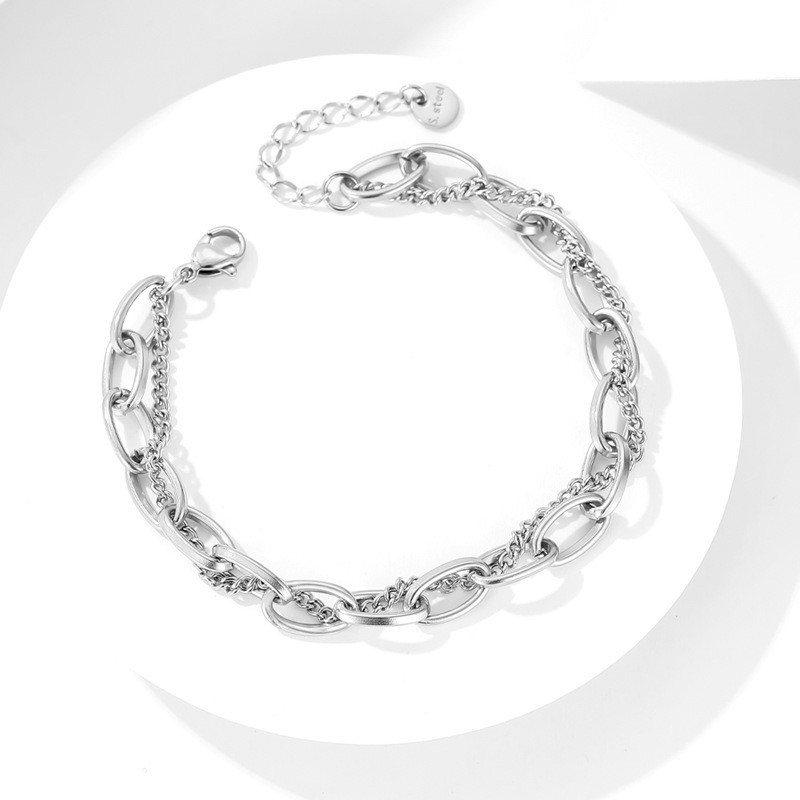 Women's Bracelet Double-layer Hip Hop Cool Titanium Steel Chain Jewelry display picture 3