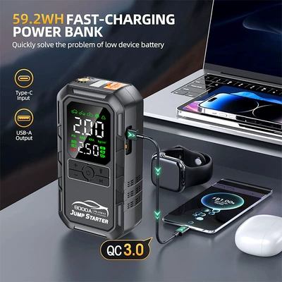 Battery, Powerful Jump Starter — Hava nasosu