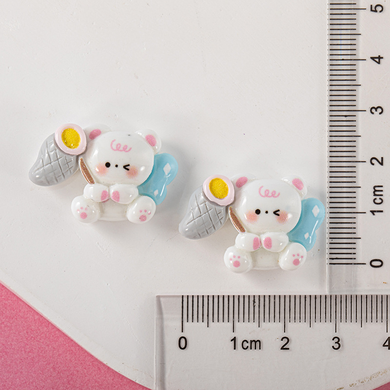 Suministro directo de fábrica dibujos animados Luna oso brillante resina accesorios DIY crema pegamento horquilla accesorios para el cabello materiales hechos a mano al por mayor