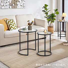 客厅圆形茶几轻奢小户型创意沙发边几组合茶几边桌套几沙发边几