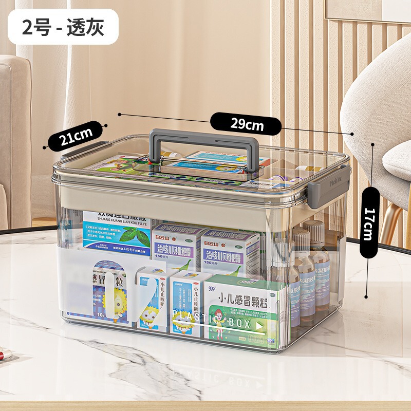 家用透明大容量收纳箱大号家庭装医疗箱多层药箱便携式药品收纳盒|undefined