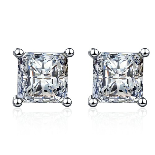 XDY dropshipping special-shaped S925 silver earrings for women square moissanite earrings simulated diamond earrings