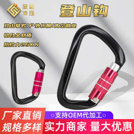 攀岩拓展登山主锁D型超轻丝扣锁快挂用品锁具安全扣安全钩