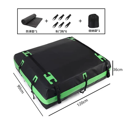 Roof box Car Luggage Rack, Travel Bag - anti-heavy-rain-black-and-green-medium-size-1209036cm
