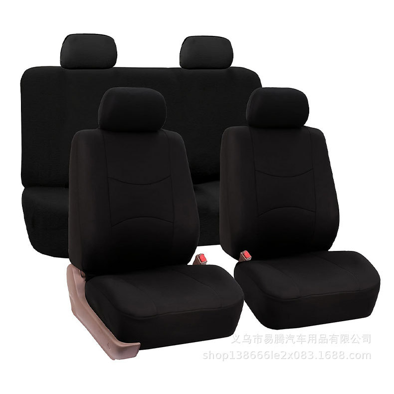 Cross-Border Flat Fabric Car Seat Covers for All Seasons, 9-Piece Set for 5 Seats, Car Interior Fabric Seat Covers
