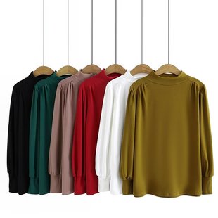 plus size women's velvet bottoming shirt 2022 autumn and winter sanding T-shirt long sleeve fat sister inner coat 1923