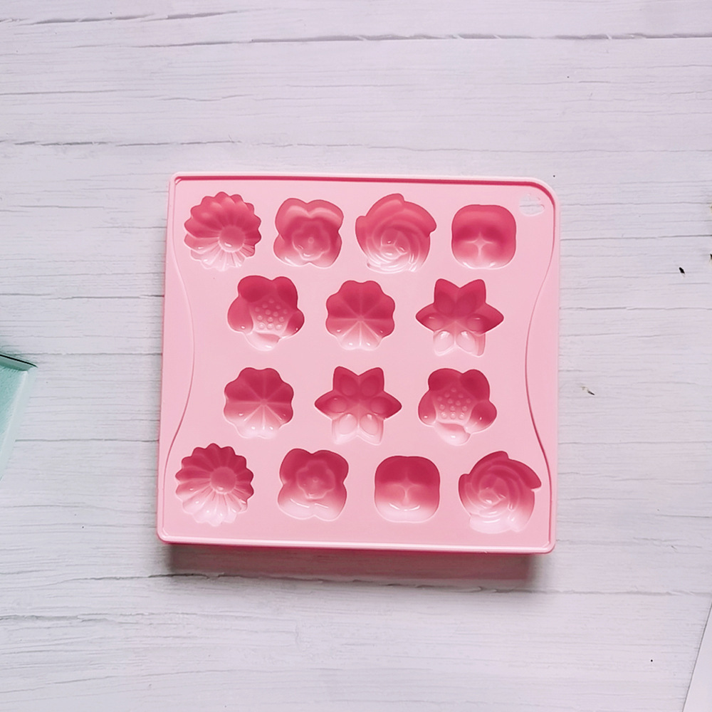 14 flores 60 molde de silicona pastel helado pudín molde de postre jabón utensilios