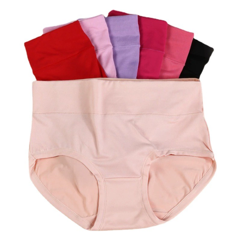 Женское нижнее белье больших размеров из молочного шелка с высокой талией, 100kg женских свободных простых трусов больших размеров оптом