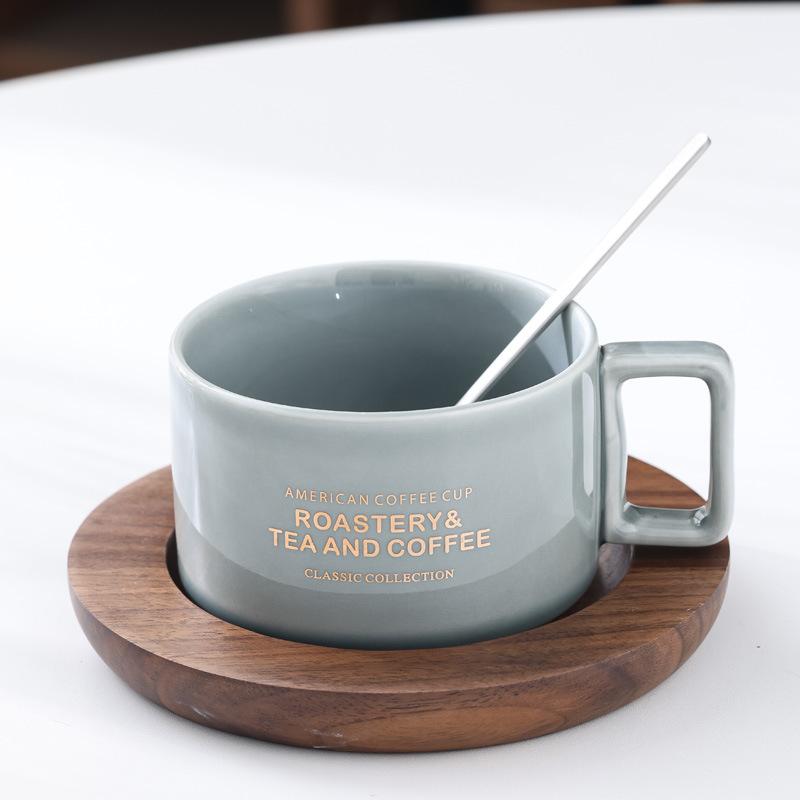 El horno se vuelve gris + soporte de la taza de nogal nuevo + cuchara de acero